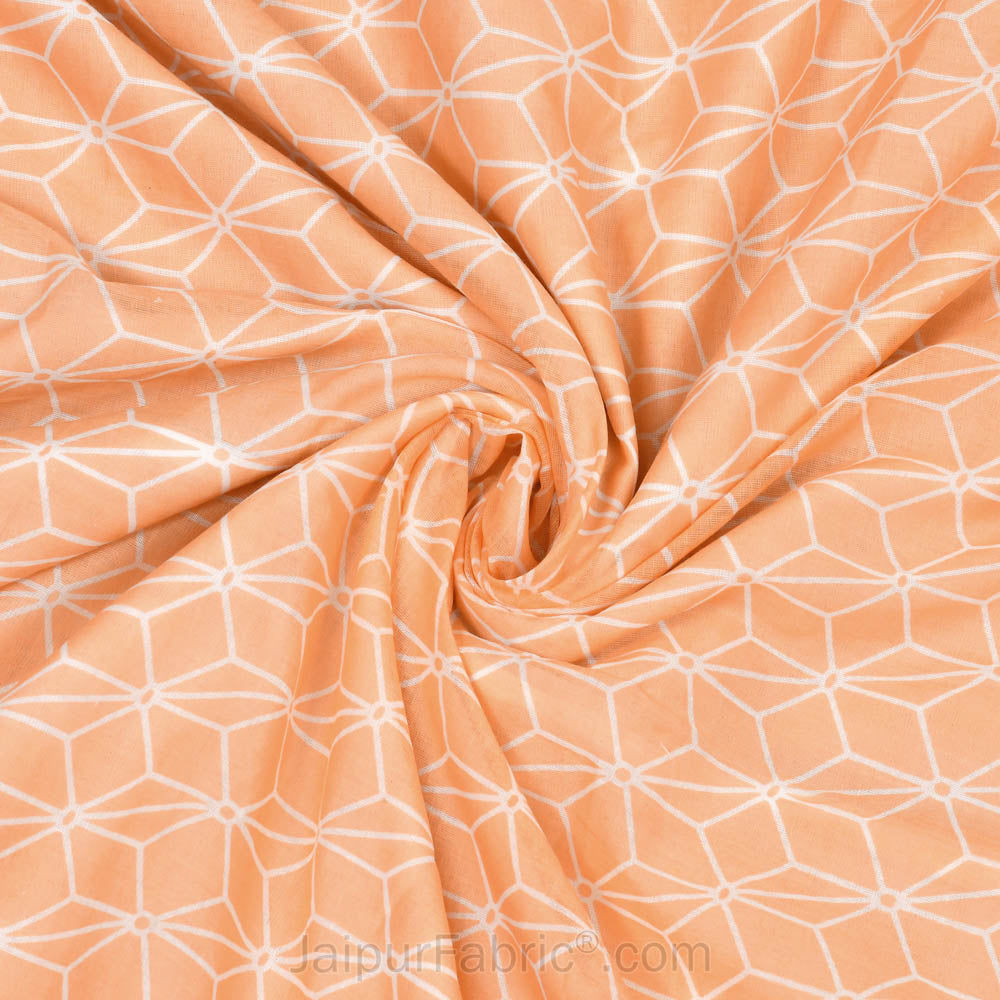 Geometricity Peach Single Bed Dohar Blanket
